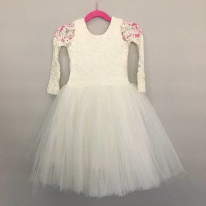 Wraredoll long sleeve cream lace dress with tutu skirt